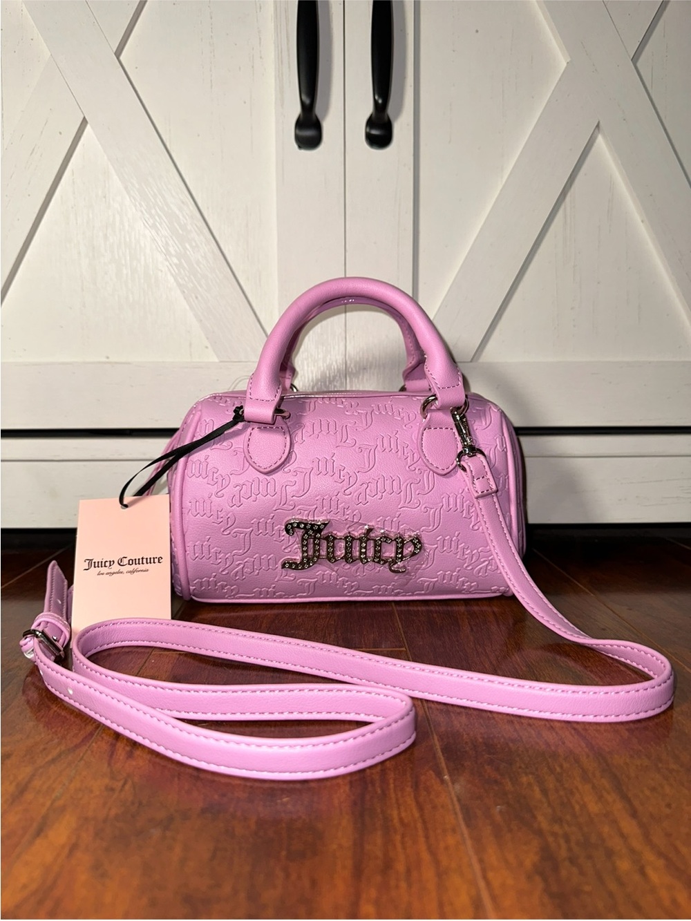 Juicy Couture Semi Charmed Satchel in Fondant Pink with Embossed Logo